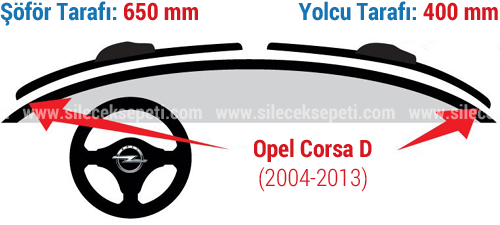 Opel Corsa D Silecek Ölçüleri