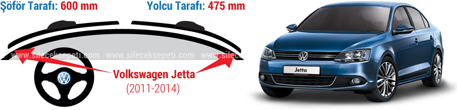 Volkswagen Jetta Silecek Ölçüleri