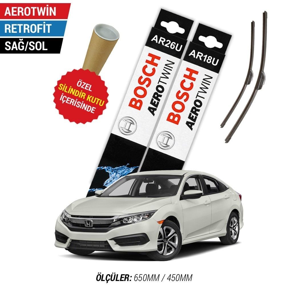 Honda Civic Silecek (2017-2021 FC5) Bosch Aerotwin Retrofit