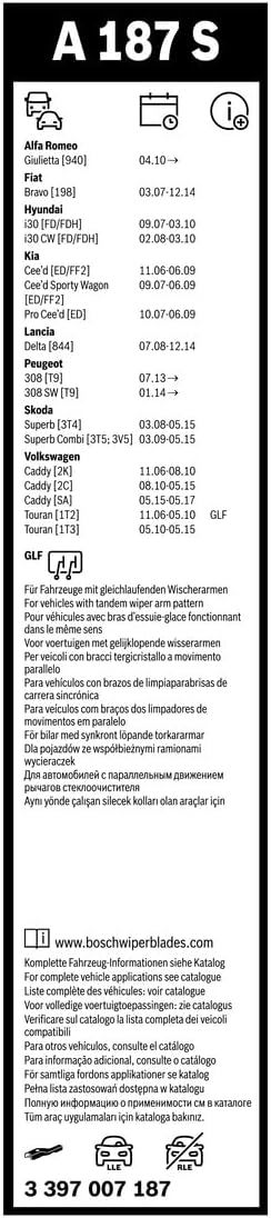 Bosch Aerotwin Silecek A187S (600/450) 3397007187