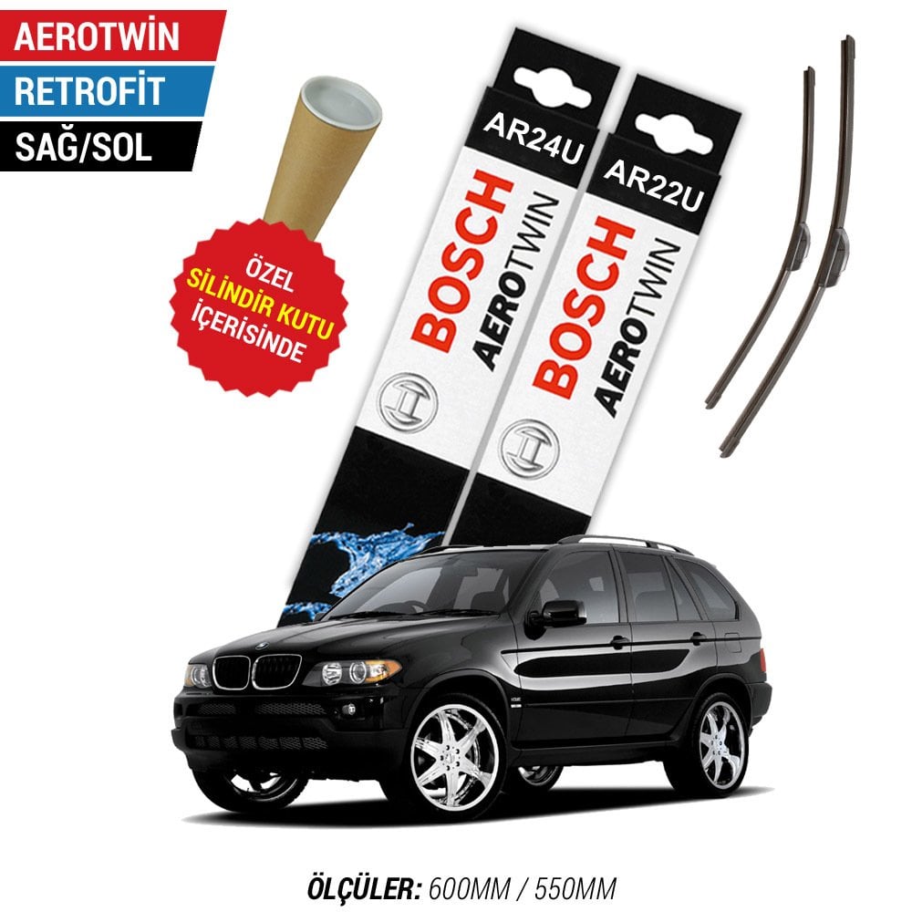 BMW X5 Silecek Takımı (2000-2007 E53) Bosch Aerotwin