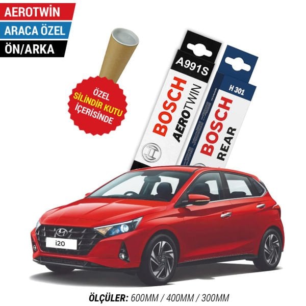 Hyundai i20 Ön Arka Silecek Takımı (2021-2024) Bosch Aerotwin