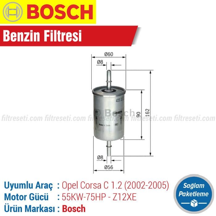 Opel Corsa C 1.2 16V. Bosch Benzin Filtresi (2002-2005)