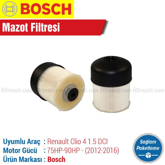 Renault Clio 4 1.5 DCI Bosch Mazot Filtresi (2012-2016)