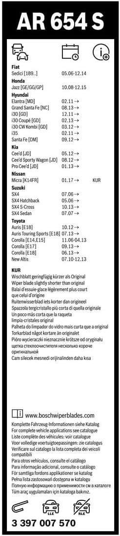 Bosch Aerotwin Silecek AR654S (650/340) 3397007570