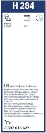 Hyundai i10 Arka Silecek (2020-2024) Bosch Rear H284