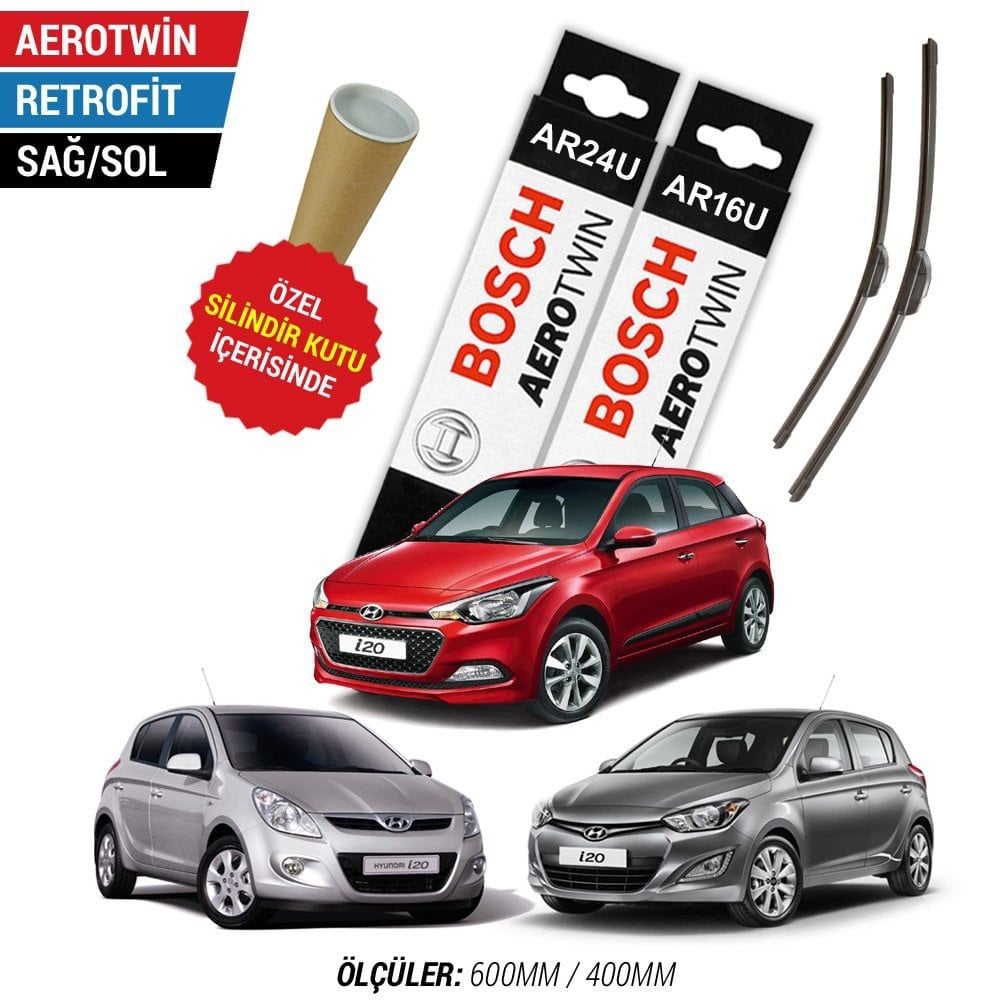 Hyundai i20 Silecek (2008-2020) Bosch Aerotwin Retrofit