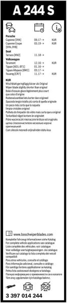 Seat Tarraco Silecek (2021-2024) Bosch Aerotwin A244S