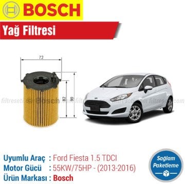 Ford Fiesta 1.5 TDCI Bosch Filtre Bakım Seti (2013-2016)