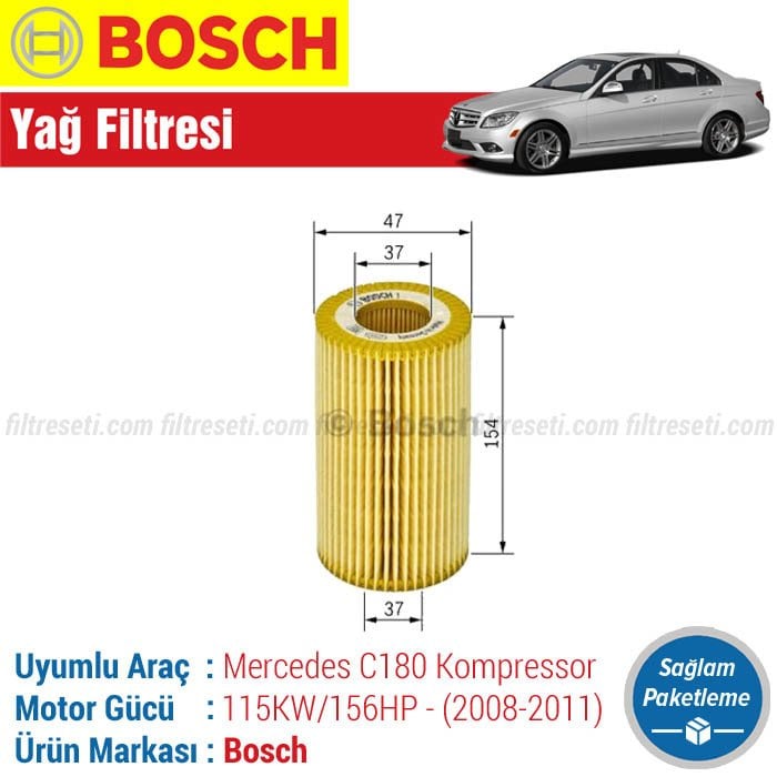 Mercedes C180 Komp. Bosch Yağ Filtresi (W204 2008-2011)