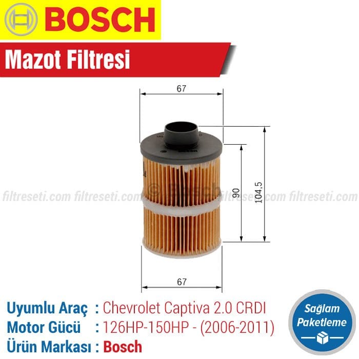 Chevrolet Captiva 2.0 CRDI Bosch Mazot Filtresi (2006-2011)