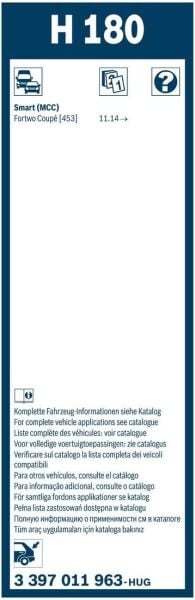 Fiat Grande Panda Arka Silecek (2025-2027) Bosch Rear H180