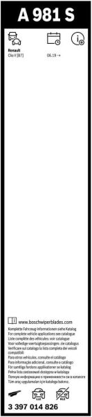 Renault Clio 6 Silecek (2026-2028) Bosch Aerotwin A981S