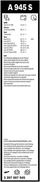 Bmw iX1 Silecek (2024-2026) Bosch Aerotwin A945S