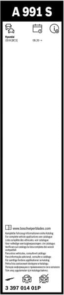 Hyundai i20 Silecek (2021-2025) Bosch Aerotwin A991S