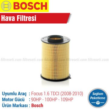 Ford Focus 1.6 TDCI Bosch Filtre Bakım Seti (2007-2010) Hava-Yağ-Standart Polen