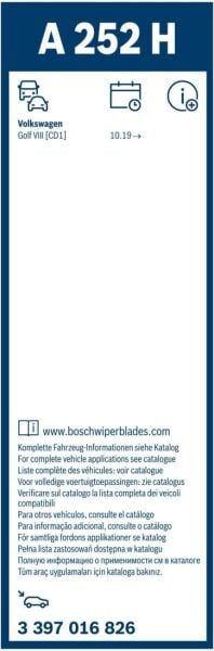 Vw Golf 8 / 8.5 Arka Silecek 2021-2025 Bosch Rear A252H