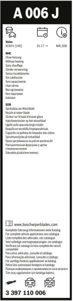 Bosch Aerotwin Silecek A006J (650/475) 3397110006