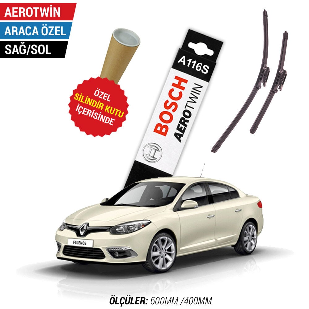 Renault Fluence Silecek (2010-2017) Bosch Aerotwin A116S Aracımın silecek kolu düz tip