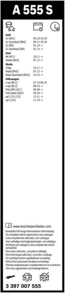 Vw Polo Silecek (2009-2017) Bosch Aerotwin A555S