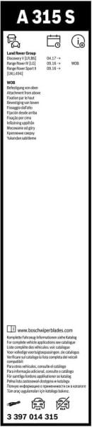 Range Rover Sport Silecek (2017-2021) Bosch Aerotwin A315S