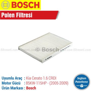 Kia Cerato 1.6 CRDI Bosch Filtre Bakım Seti (2005-2009) Hava-Yağ-Polen