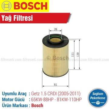 Hyundai Getz 1.5 CRDI Bosch Yağ Filtresi (2005-2011)