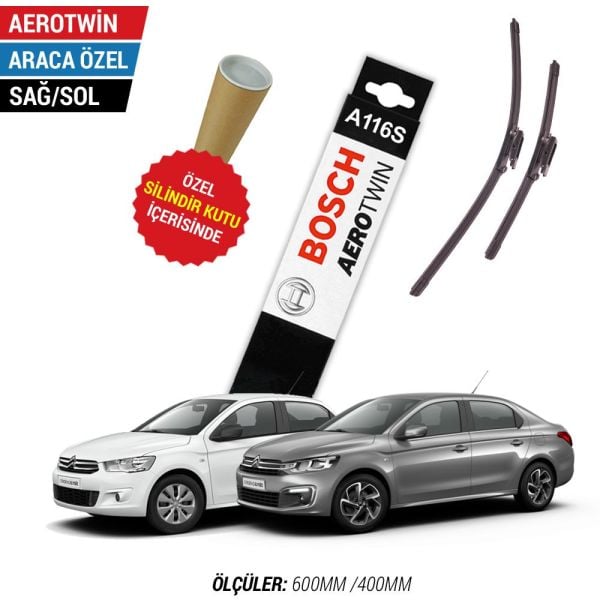Citroen C-Elysee Silecek Seti (2012-2024) Bosch Aerotwin A116S
