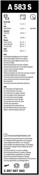 Hyundai İX20 Silecek (2011-2014) Bosch Aerotwin A583S