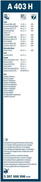Bosch Rear A403H Arka Silecek 400mm