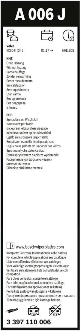 Volvo XC60 Silecek (2018-2024) Bosch Aerotwin A006J