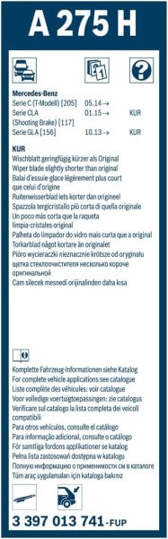 Bosch Rear A275H Arka Silecek 265mm