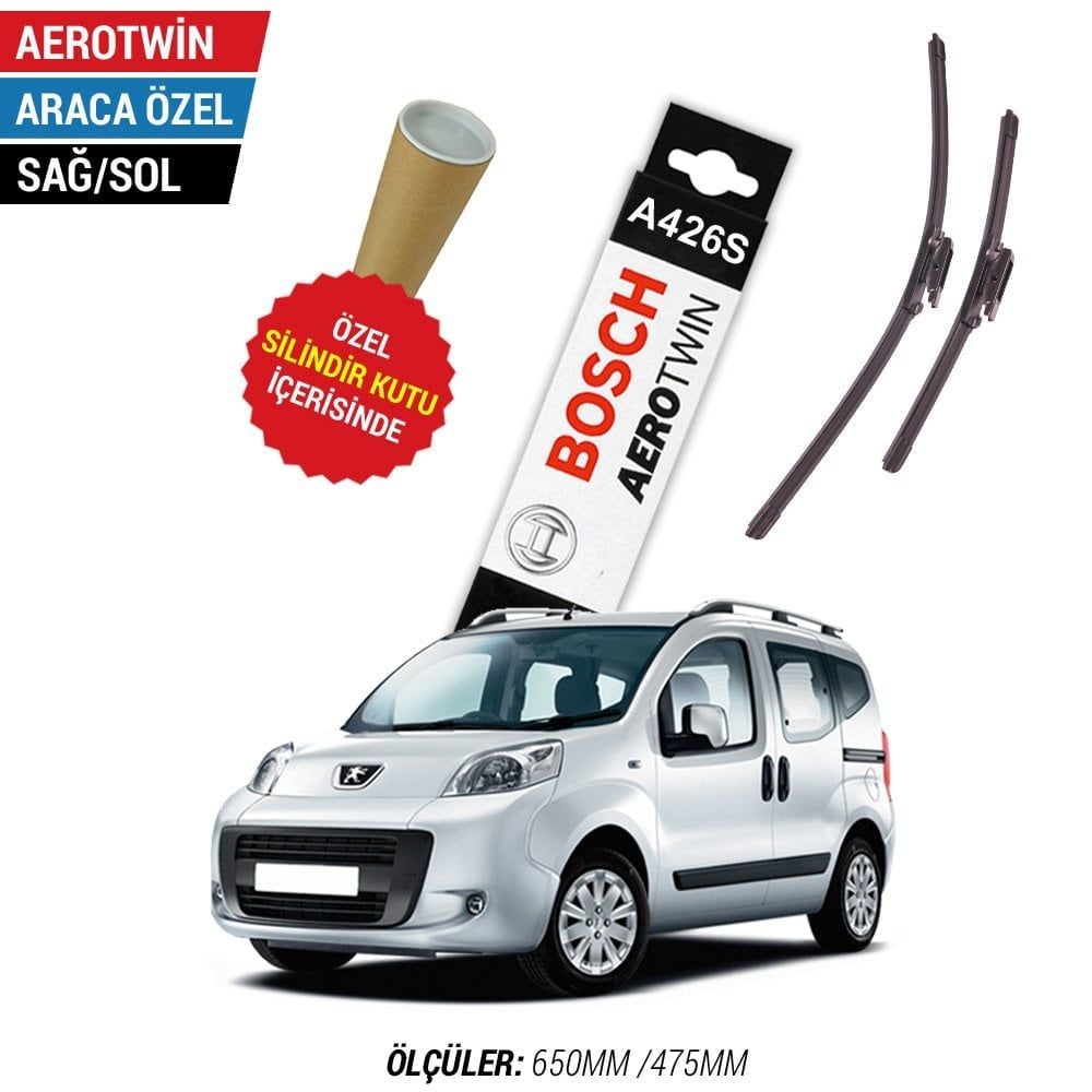 Peugeot Bipper Silecek Seti (2008-2017) Bosch Aerotwin A426S
