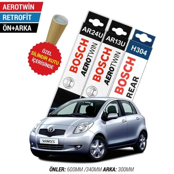 Toyota Yaris Ön Arka Silecek (2006-2010) Bosch Aerotwin