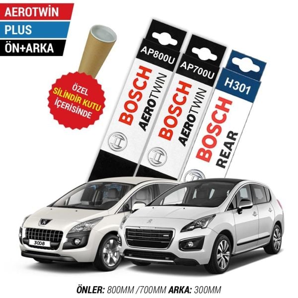 Peugeot 3008 Ön Arka Silecek (2009-2016) Bosch Aerotwin Plus