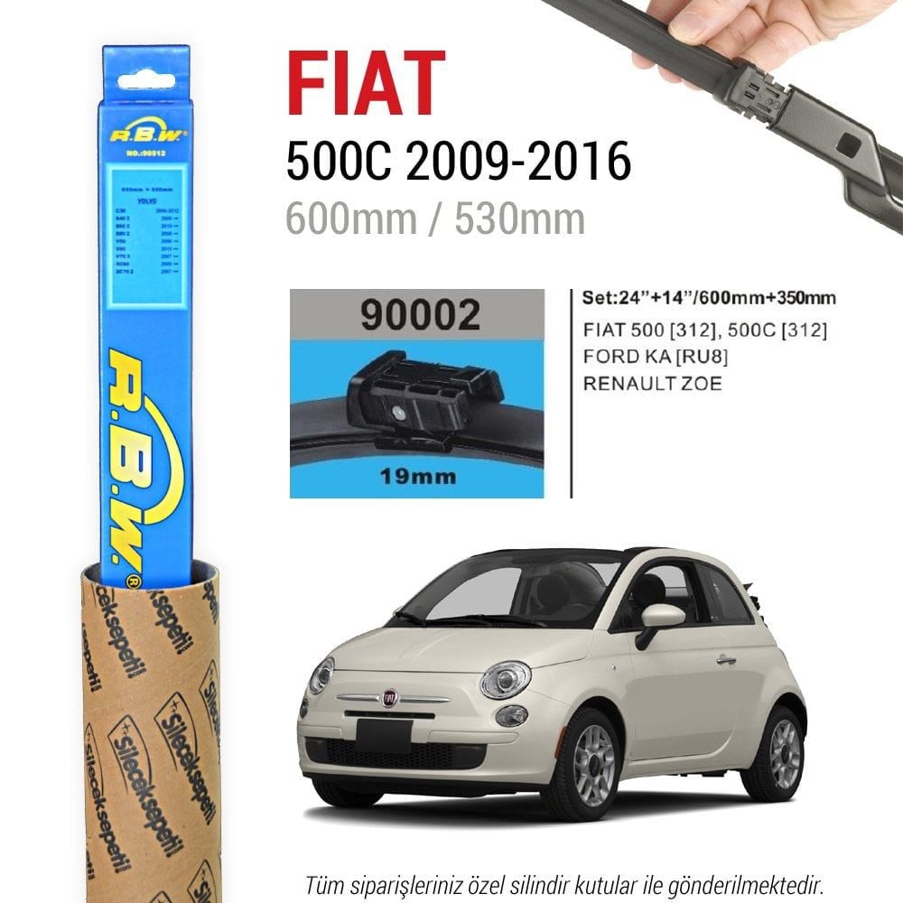 Fiat 500C RBW Muz Silecek Takımı (2009-2020)