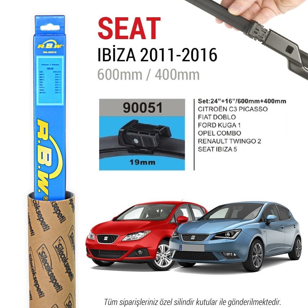 Seat İbiza RBW Muz Silecek Takımı (2009-2017)