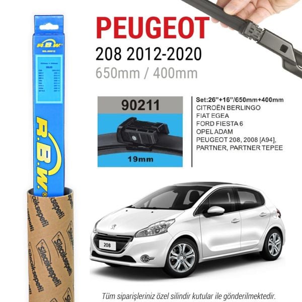 Peugeot 208 RBW Muz Silecek Takımı (2012-2020)