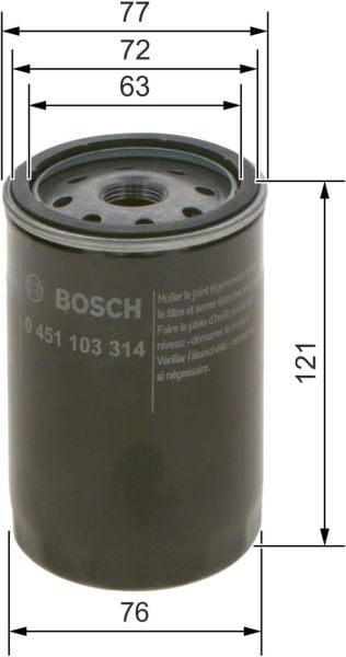 Volkswagen Bora 1.6 Bosch Yağ Filtresi BFQ, AVU, BFG