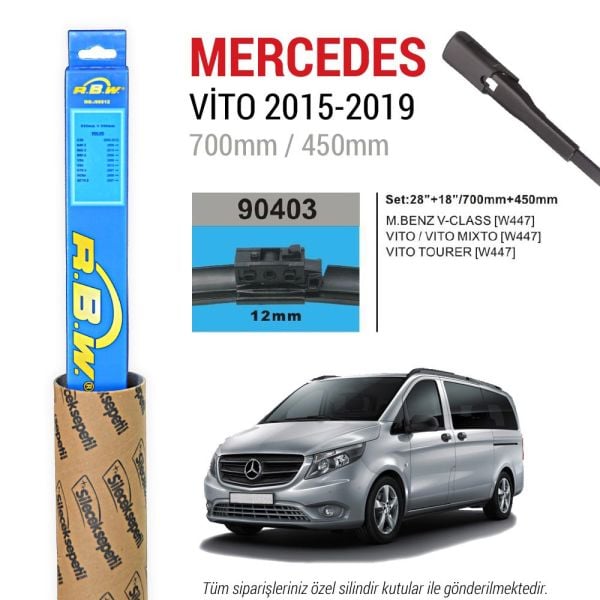 Mercedes Vito RBW Muz Silecek Takımı (2015-2024)