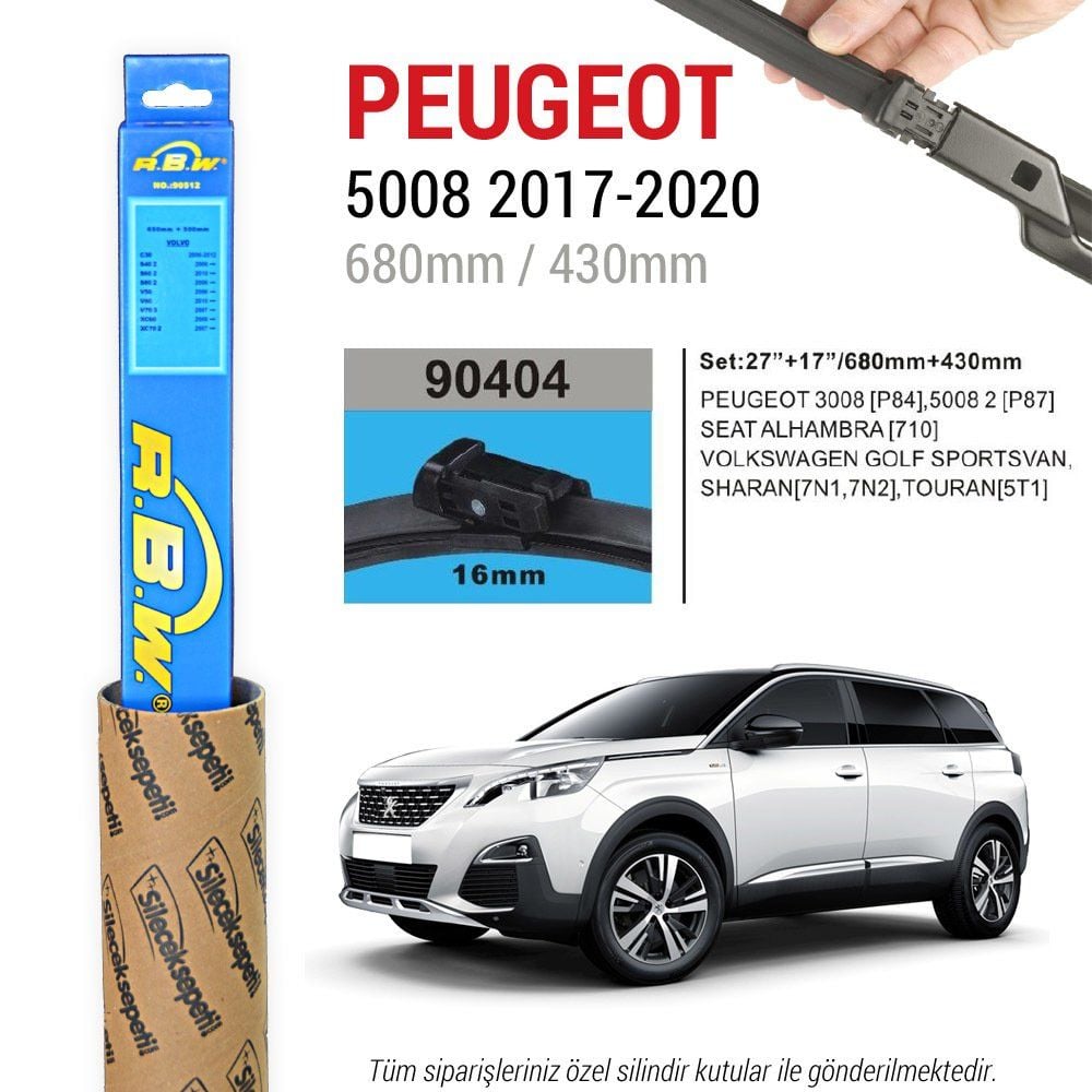 Peugeot 5008 RBW Muz Silecek Takımı (2017-2024)