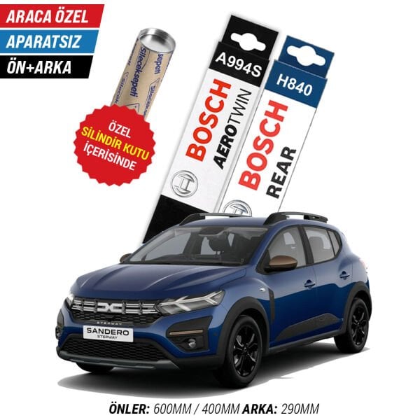 Dacia Sandero Ön Arka Silecek (2021-2025) Bosch Aerotwin
