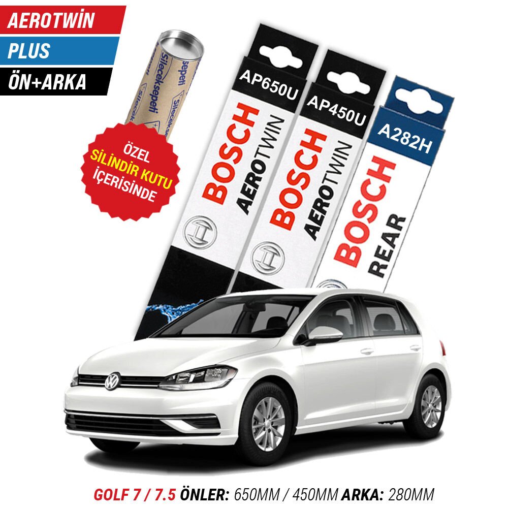 Vw Golf 7 / 7.5 Ön Arka Silecek 2012-2020 Bosch Aerotwin Plus