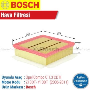 Opel Combo C 1.3 CDTI Bosch Filtre Bakım Seti (2005-2011) Hava-Yağ-Karbonlu Polen