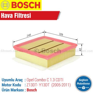 Opel Combo C 1.3 CDTI Bosch Filtre Bakım Seti (2005-2011) Hava-Yağ-Karbonlu Polen-Yakıt