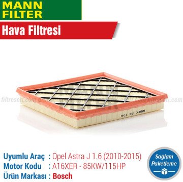 Opel Astra J 1.6 Bosch Filtre Bakım Seti (2010-2015) Hava-Yağ-Standart Polen