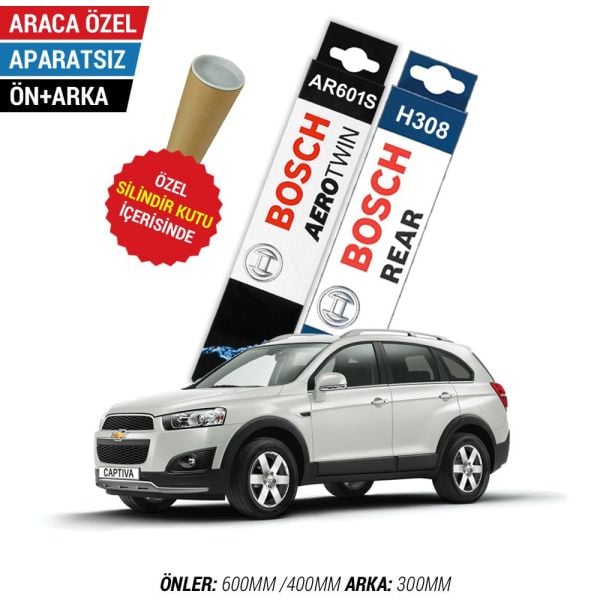 Chevrolet Captiva Ön Arka Silecek Seti (2006-2013) Bosch Aerotwin
