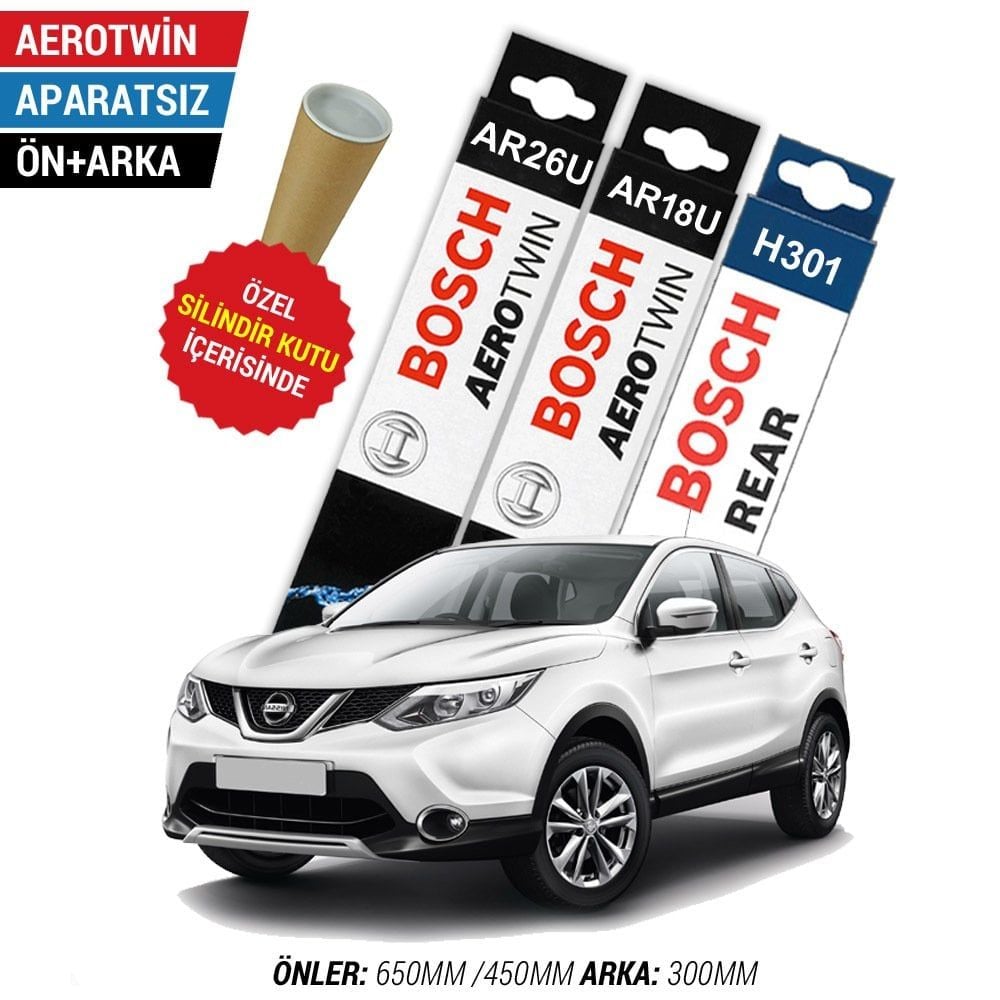 Nissan Qashqai Ön Arka Silecek (2014-2021) Bosch Aerotwin