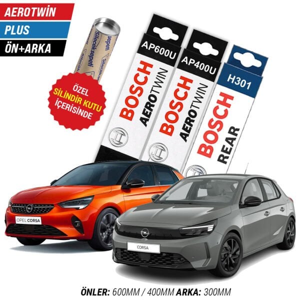 Opel Corsa F Ön Arka Silecek (2020-2025) Bosch Aerotwin Plus