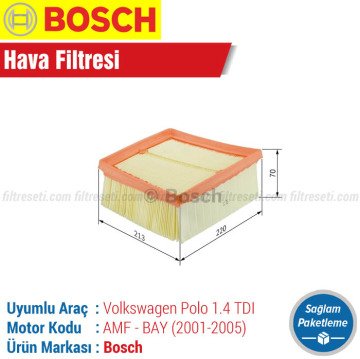 VW Polo 1.4 TDI Bosch Hava Filtresi (2001-2005) AMF-BAY